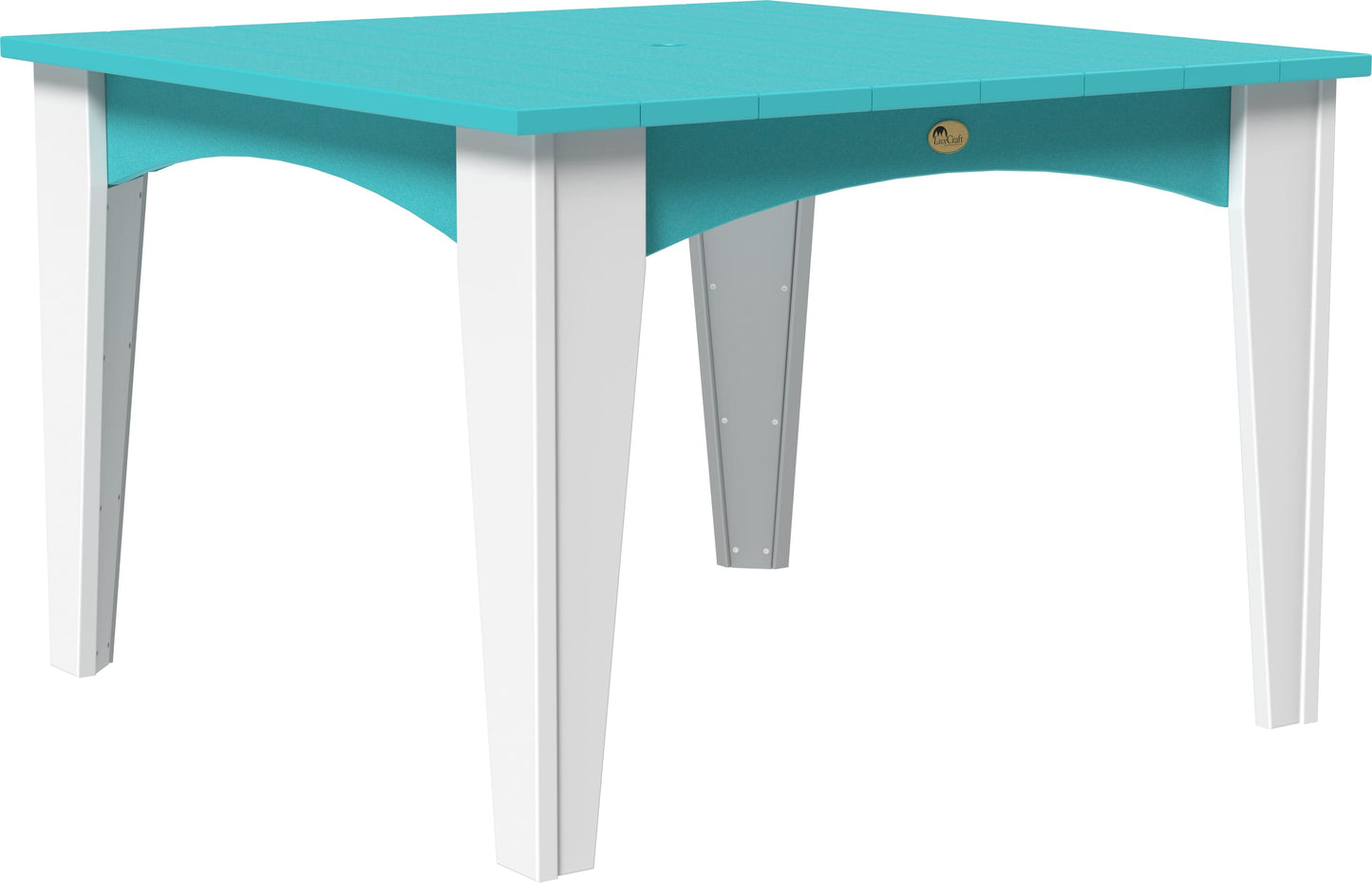 LuxCraft 44" Poly Island Square Dining Table (with umbrella hole)