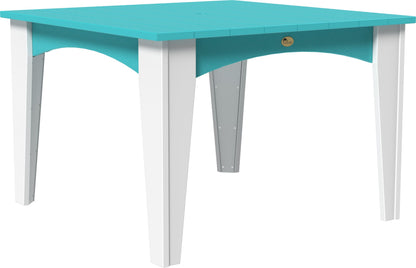 LuxCraft 44" Poly Island Square Dining Table (with umbrella hole)