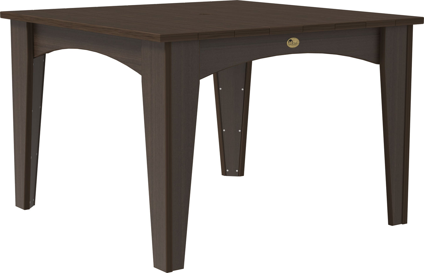 LuxCraft 44" Poly Island Square Dining Table (with umbrella hole)