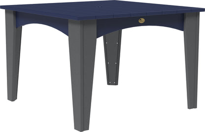 LuxCraft 44" Poly Island Square Dining Table (with umbrella hole)