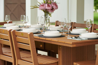 LuxCraft Dining Set for 8 - Poly Urban Dining Table with 8 Island Side Chairs