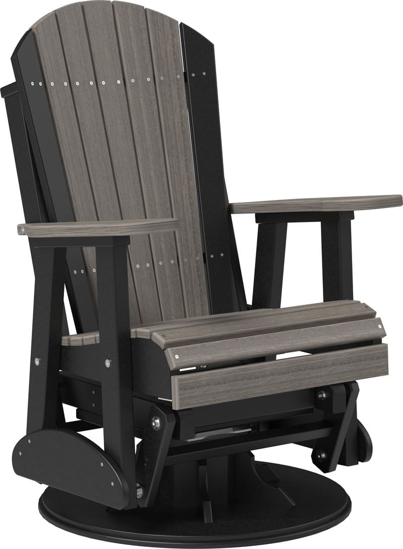 Amish Luxcraft 2' Poly Swivel Adirondack Glider Chair (Recycled plastic)