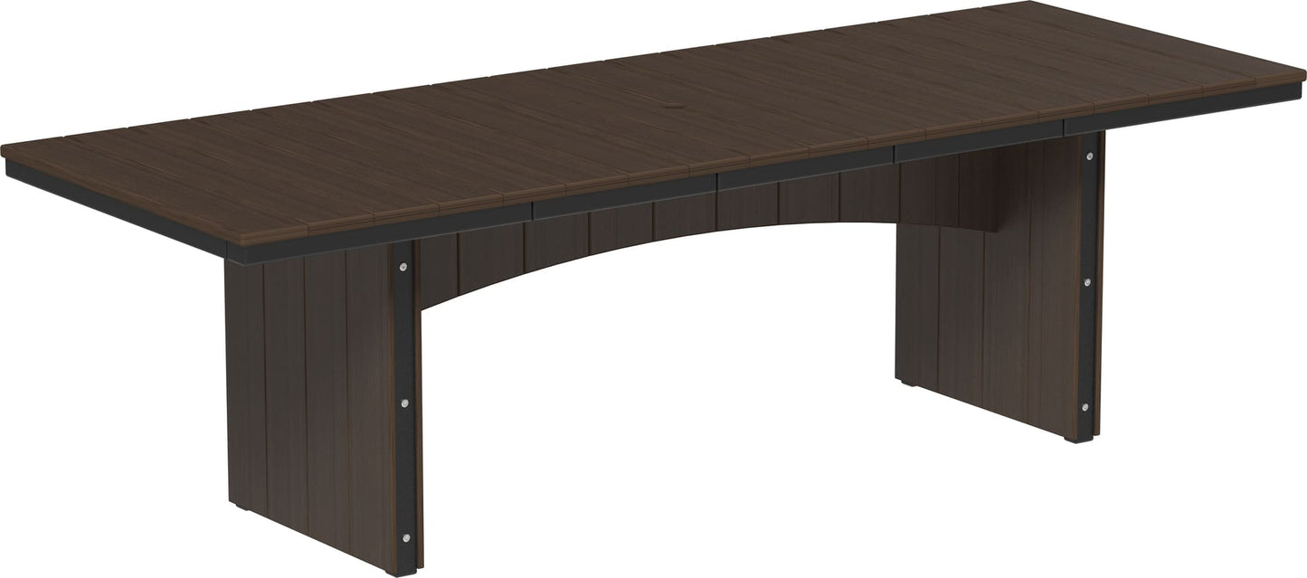 LuxCraft Urban Dining Table Poly Rectangular 3' x 8' with umbrella hole