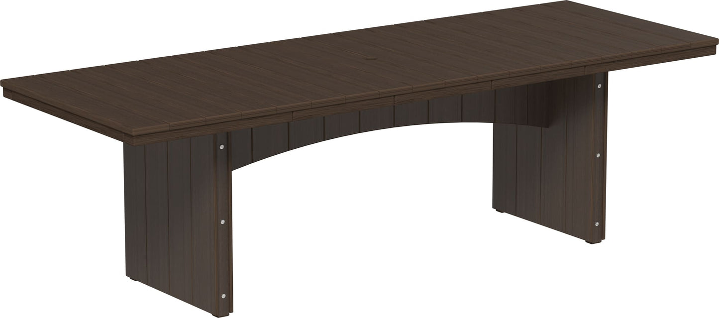 LuxCraft Urban Dining Table Poly Rectangular 3' x 8' with umbrella hole