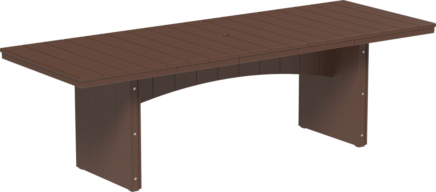 LuxCraft Urban Dining Table Poly Rectangular 3' x 8' with umbrella hole