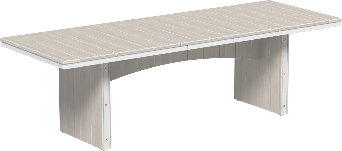 LuxCraft Urban Dining Table Poly Rectangular 3' x 8' with umbrella hole