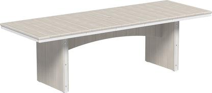 LuxCraft Urban Dining Table Poly Rectangular 3' x 8' with umbrella hole