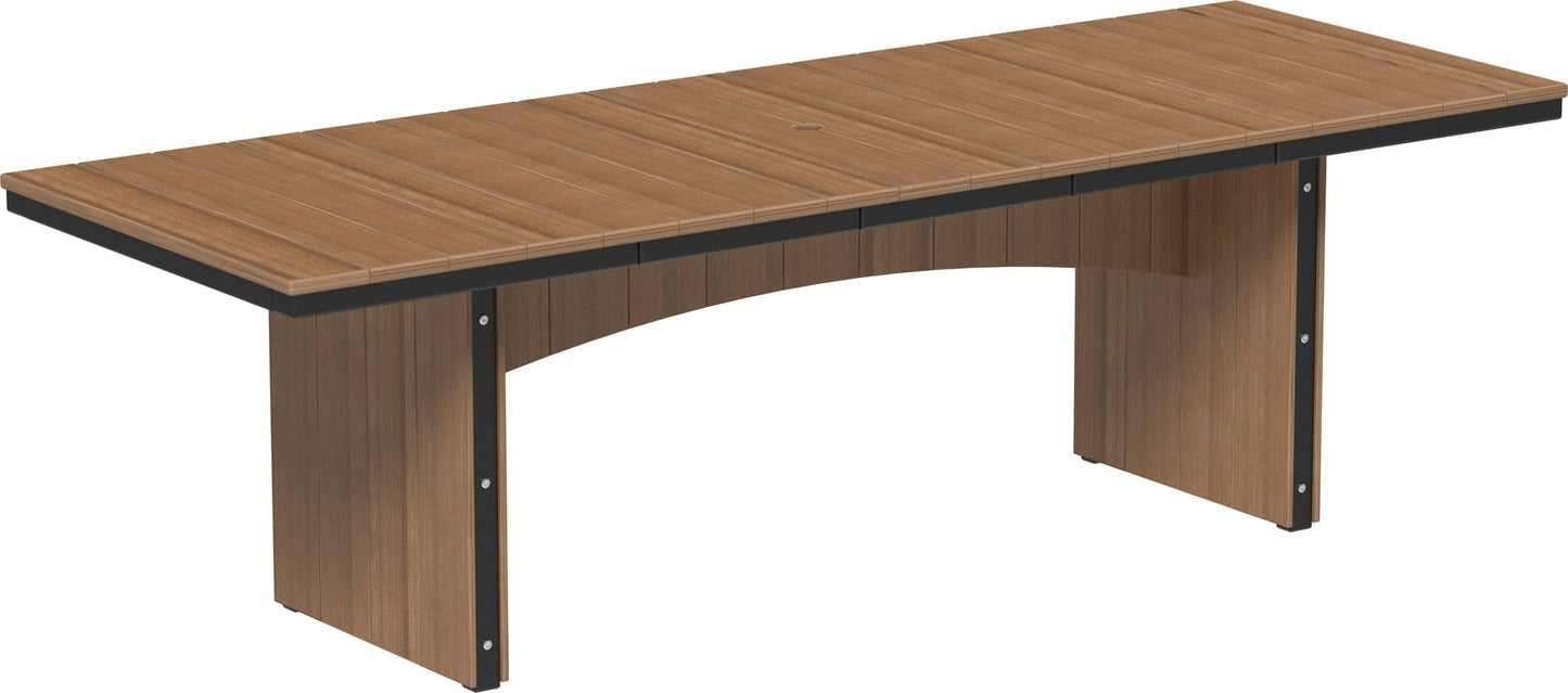 LuxCraft Urban Dining Table Poly Rectangular 3' x 8' with umbrella hole