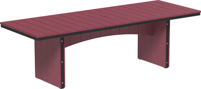 LuxCraft Urban Dining Table Poly Rectangular 3' x 8' with umbrella hole