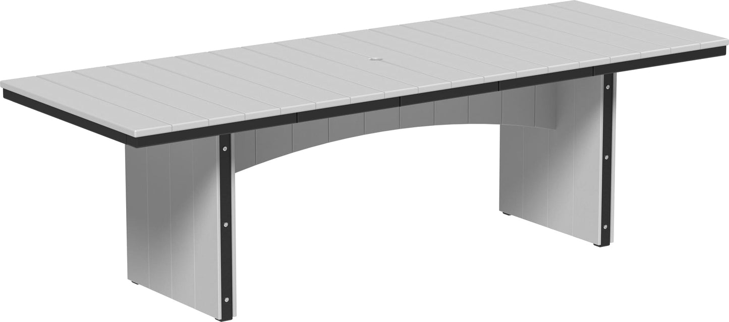 LuxCraft Urban Dining Table Poly Rectangular 3' x 8' with umbrella hole