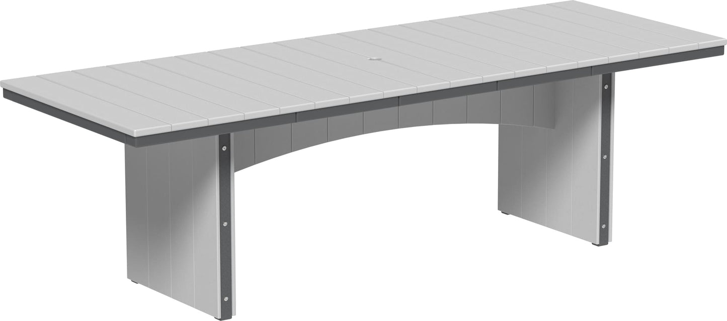 LuxCraft Urban Dining Table Poly Rectangular 3' x 8' with umbrella hole