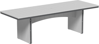 LuxCraft Urban Dining Table Poly Rectangular 3' x 8' with umbrella hole