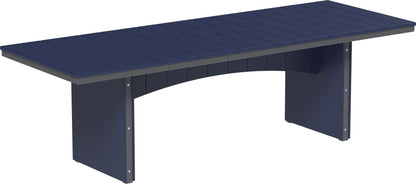 LuxCraft Urban Dining Table Poly Rectangular 3' x 8' with umbrella hole