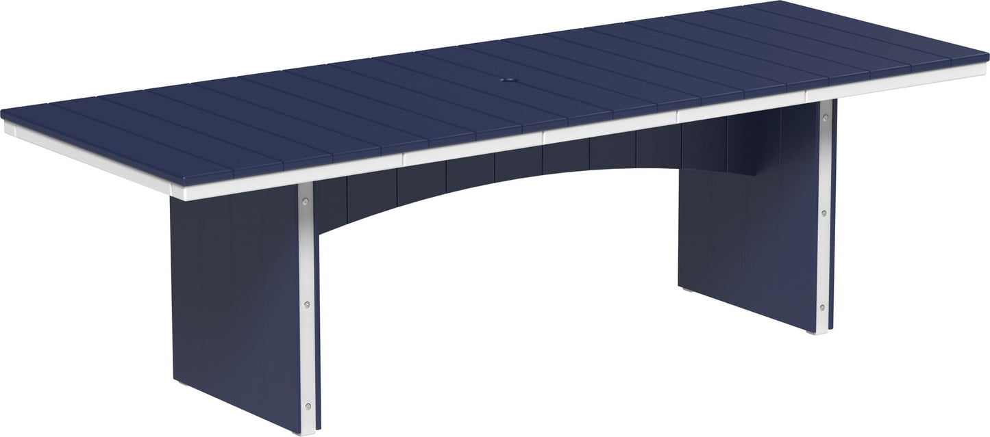 LuxCraft Urban Dining Table Poly Rectangular 3' x 8' with umbrella hole