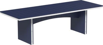 LuxCraft Urban Dining Table Poly Rectangular 3' x 8' with umbrella hole