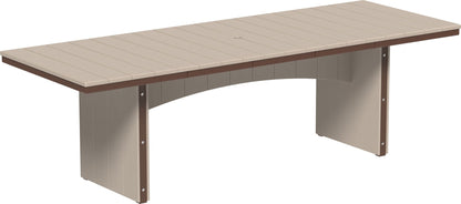 LuxCraft Urban Dining Table Poly Rectangular 3' x 8' with umbrella hole