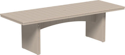 LuxCraft Urban Dining Table Poly Rectangular 3' x 8' with umbrella hole