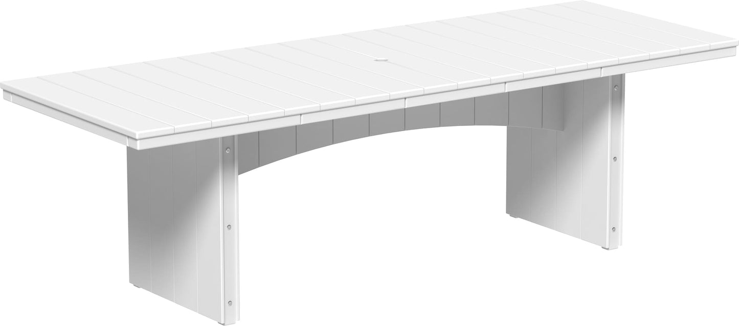 LuxCraft Urban Dining Table Poly Rectangular 3' x 8' with umbrella hole