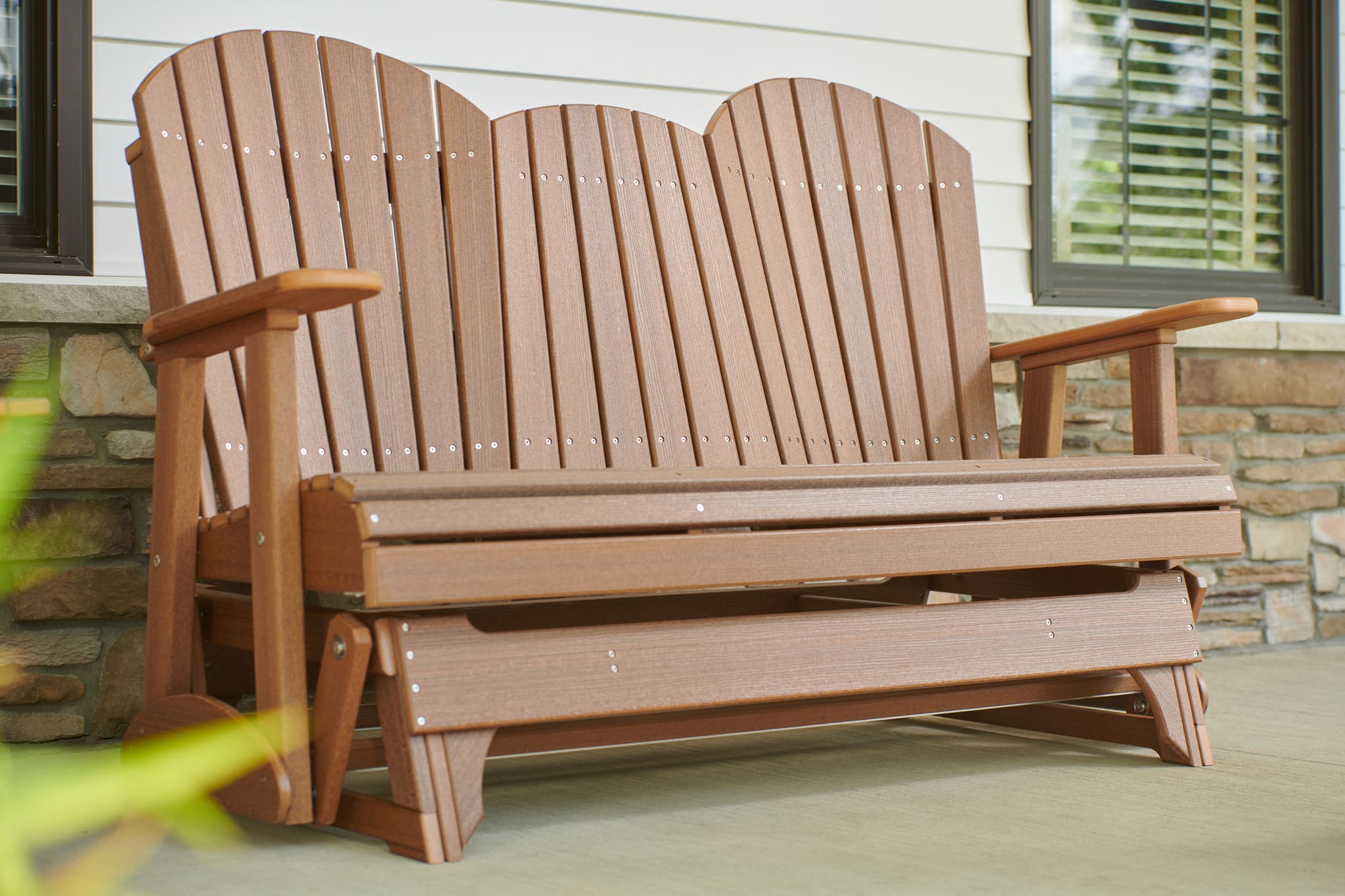 Amish Luxcraft 5ft Poly Lumber Adirondack Glider for Sale 2-3
