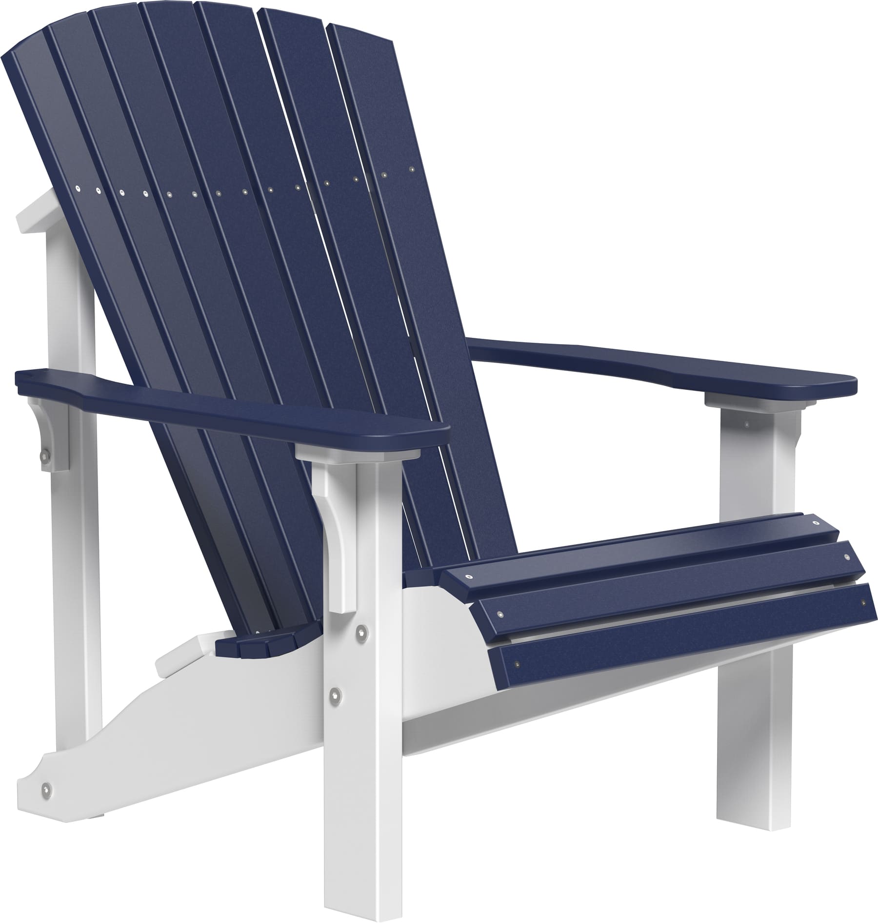 Luxcraft Poly Deluxe Adirondack Chair Patriot Blue and White