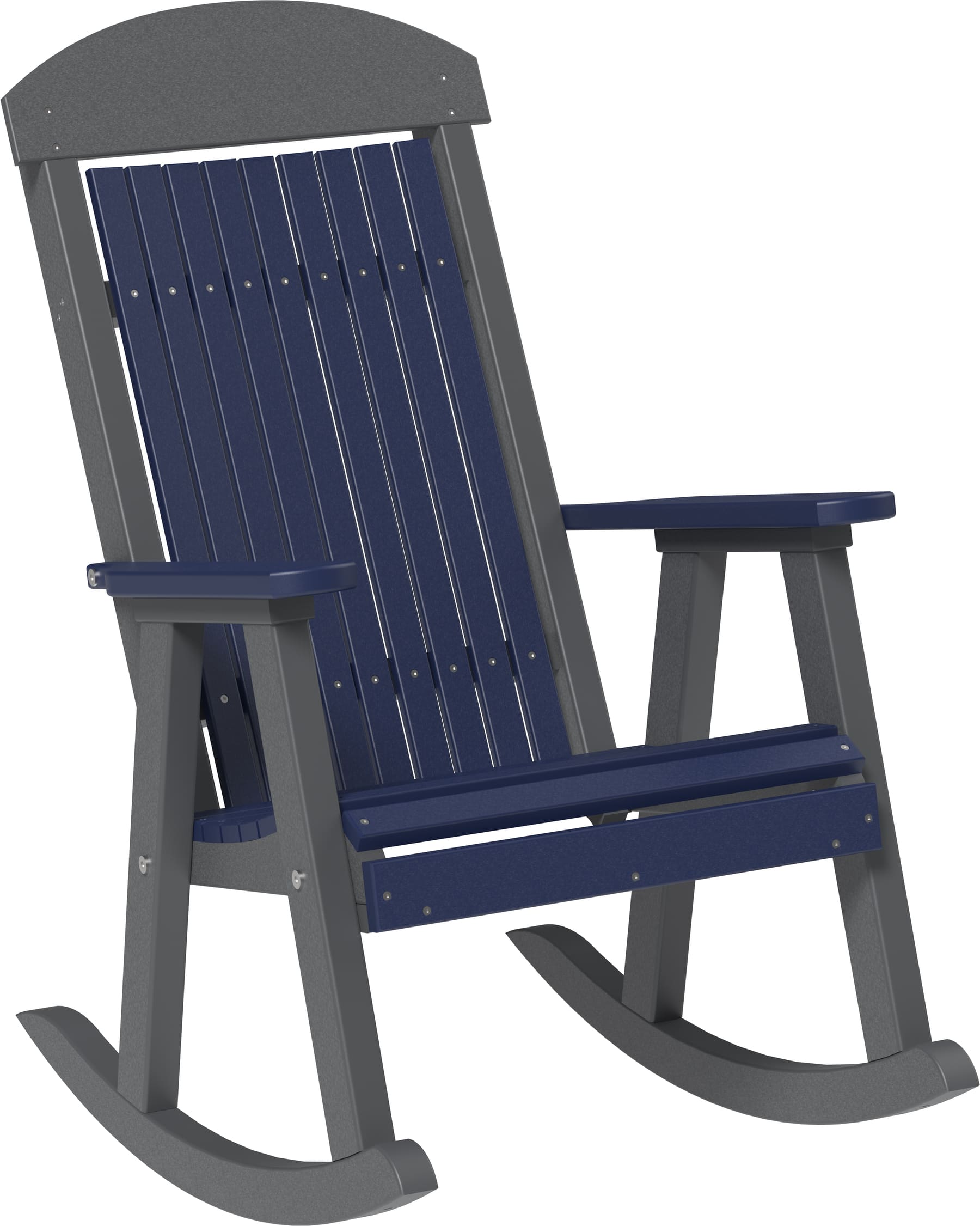 Luxcraft Poly Porch Rocker 2026 Patriot Blue and Slate
