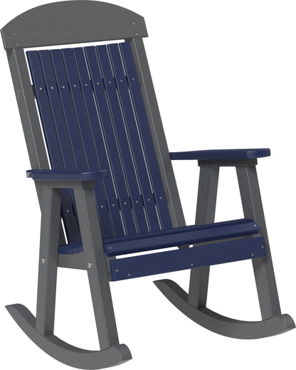 Luxcraft Poly Porch Rocker 2026 Patriot Blue and Slate