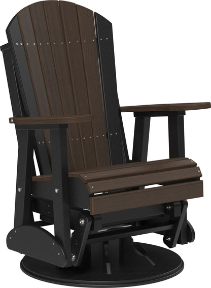 Amish Luxcraft 2' Poly Swivel Adirondack Glider Chair (Recycled plastic)