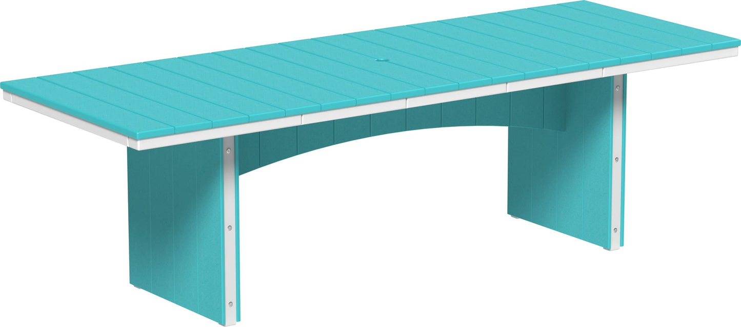 LuxCraft Urban Dining Table Poly Rectangular 3' x 8' with umbrella hole