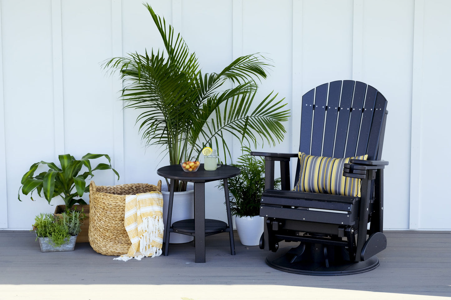 Amish Luxcraft 2' Poly Swivel Adirondack Glider Chair (Recycled plastic)