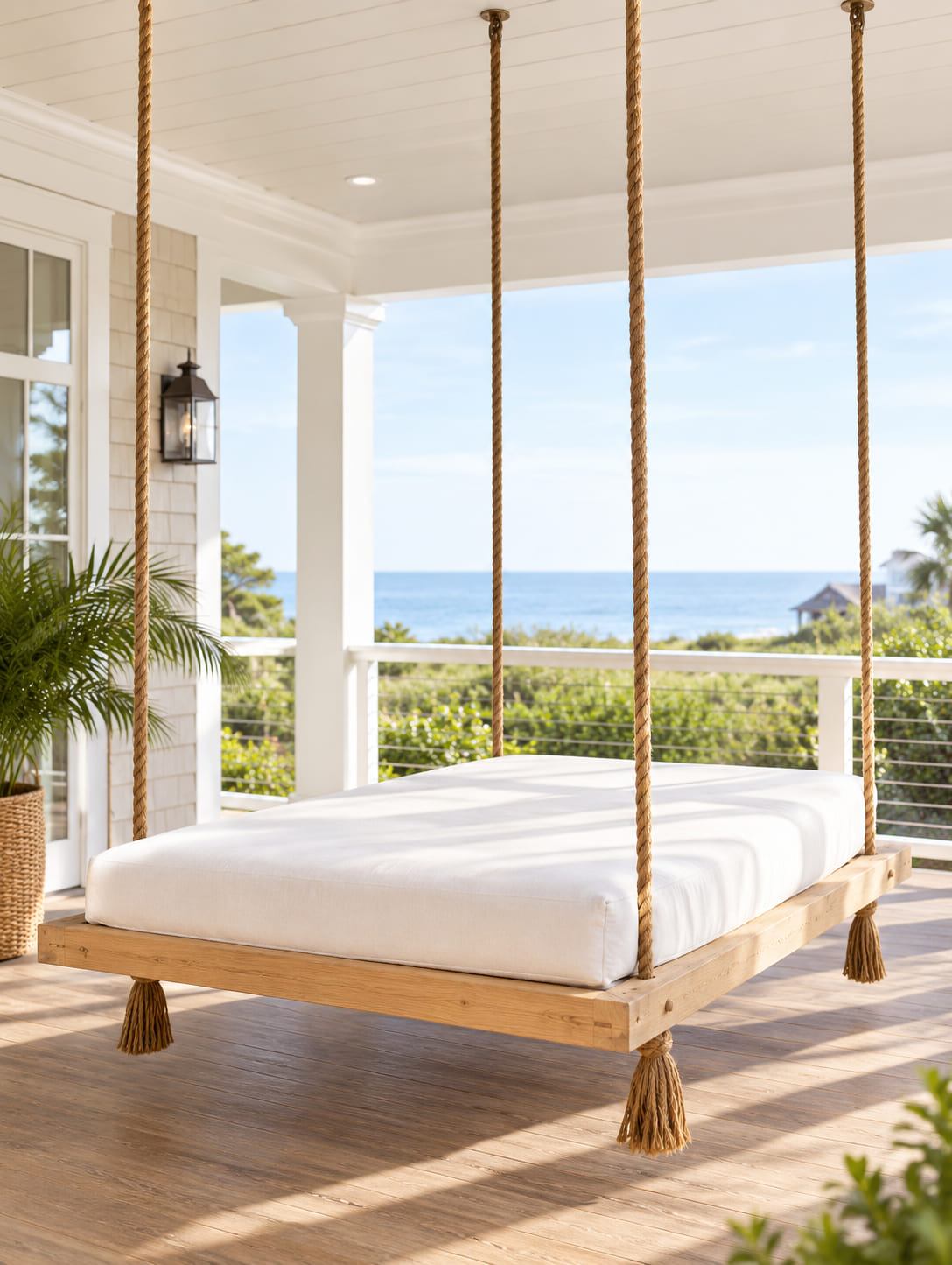 Nautical Rope Hanging Swing Bed