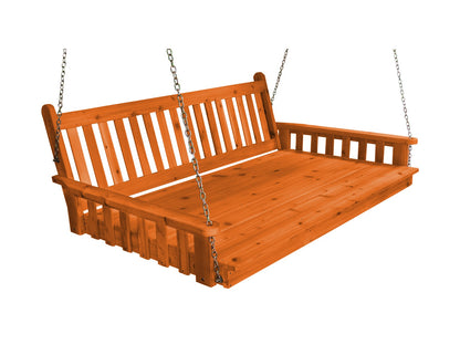 Amish Traditional English Twin Swing Bed 75" - Red Cedar