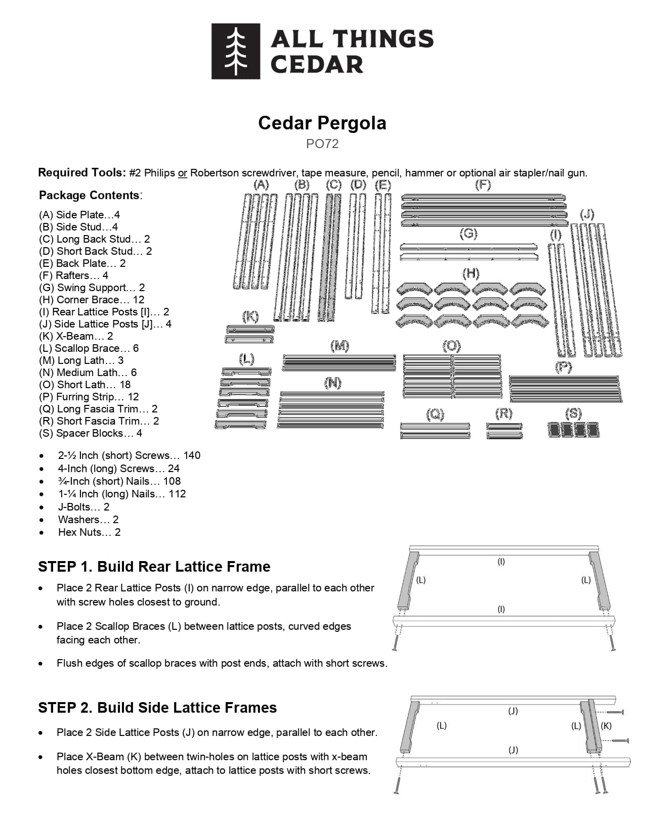 Wooden Garden Pergola Arbor Kit - All Things Cedar
