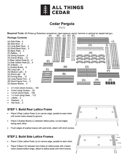 Wooden Garden Pergola Arbor Kit - All Things Cedar