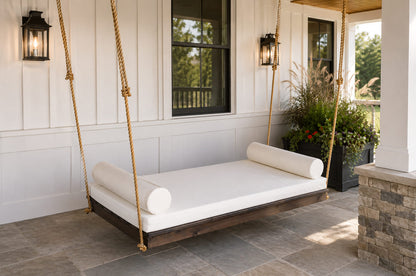 Twin Size Hanging Porch Swing Bed with rope - Cedar wood - Fully assembled