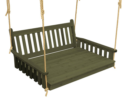 Amish Traditional English Porch Swing Bed with rope - Red cedar wood