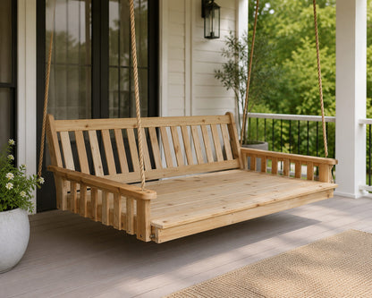 Traditional English Cedar Amish Porch Swing Bed 456C 75inches Unfinished