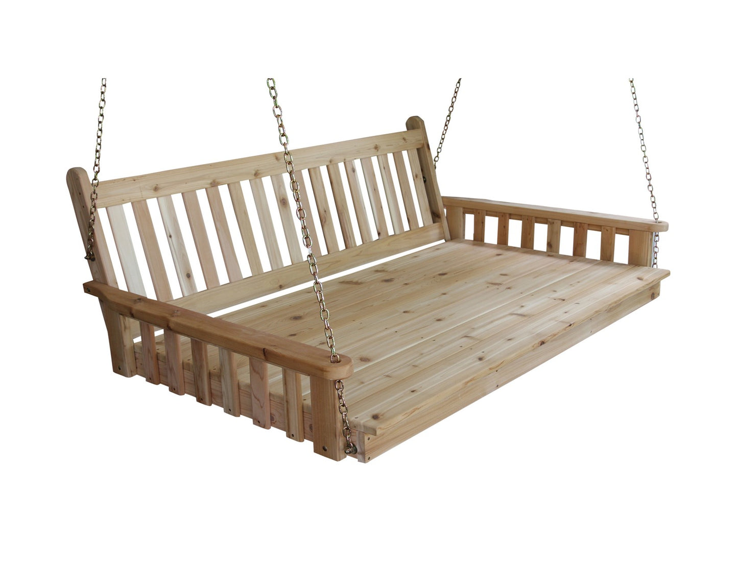 Amish Traditional English Twin Swing Bed 75" - Red Cedar