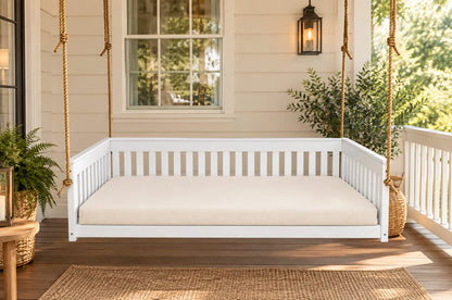 Amish Twin Mission Hanging Daybed with ropes and cushion