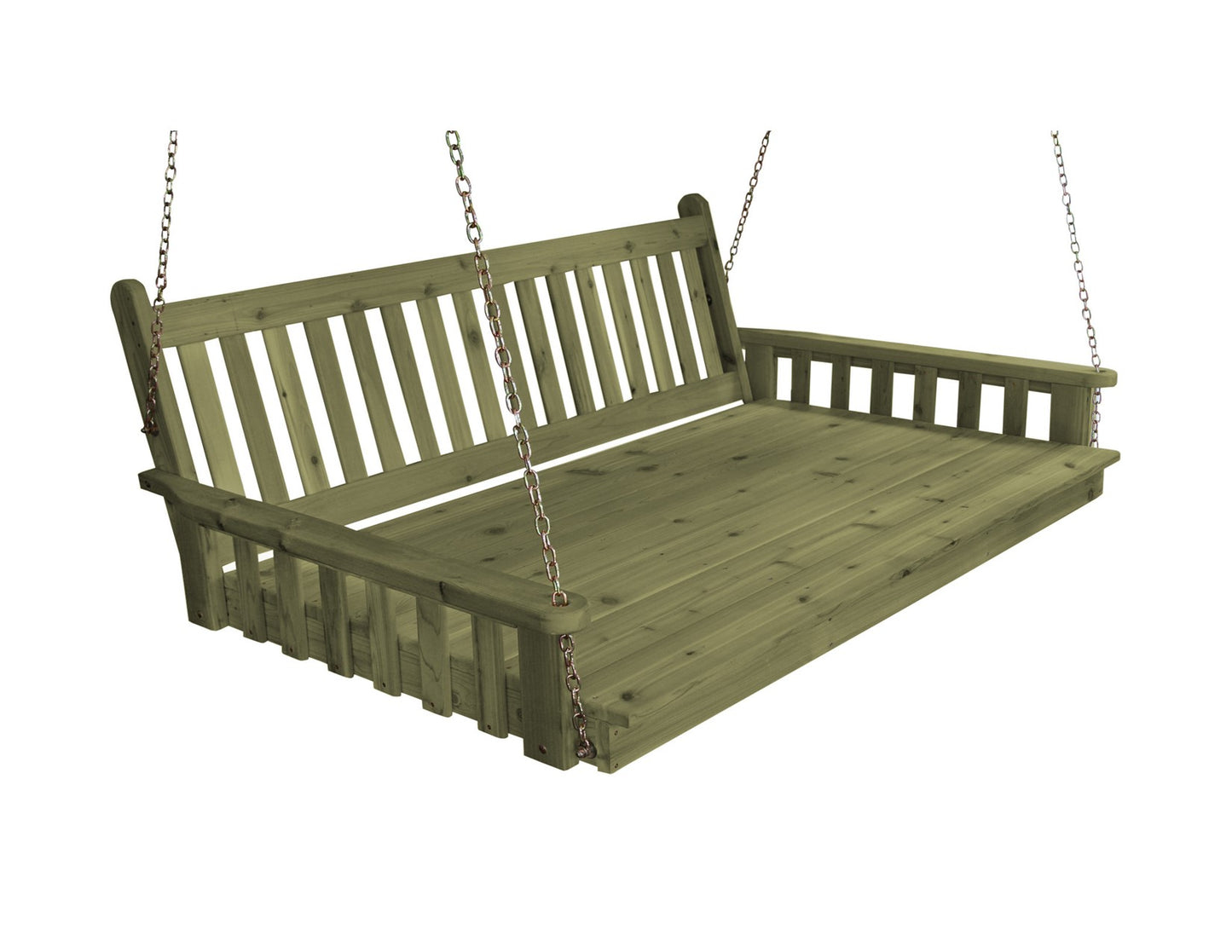 Amish Traditional English Twin Swing Bed 75" - Red Cedar
