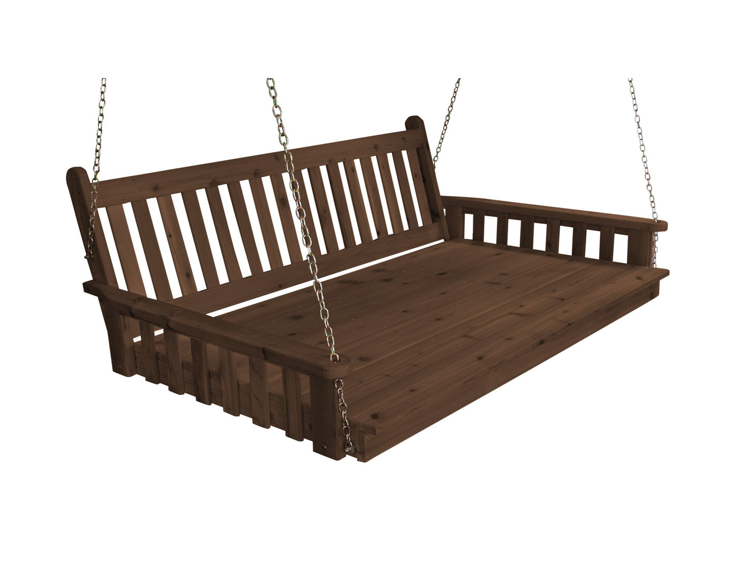 Amish Traditional English Twin Swing Bed 75" - Red Cedar