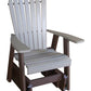 A&L Furniture Recycled Plastic Poly Adirondack Glider Chair (923) - Weatherwood on Tudor Brown