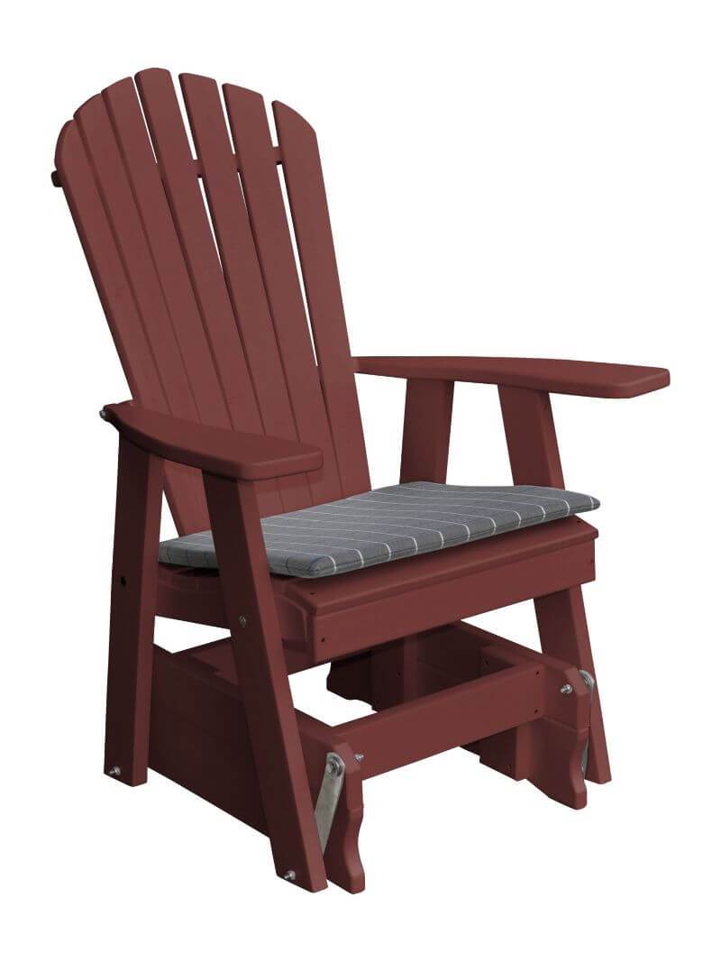 A&L Furniture Recycled Plastic Poly Adirondack Glider Chair (923) - Cherrywood