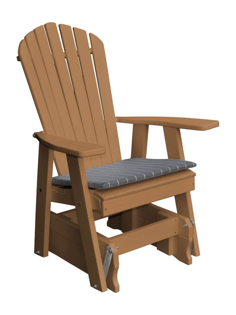A&L Furniture Recycled Plastic Poly Adirondack Glider Chair (923) - Cedar
