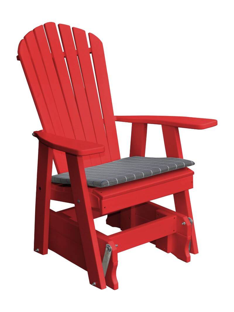 A&L Furniture Recycled Plastic Poly Adirondack Glider Chair (923) - Red
