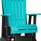Luxcraft Poly Adirondack  Glider Chair - Aruba Blue on Black