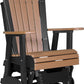 Luxcraft Adirondack  Glider Chair - Chestnut Brown on Black
