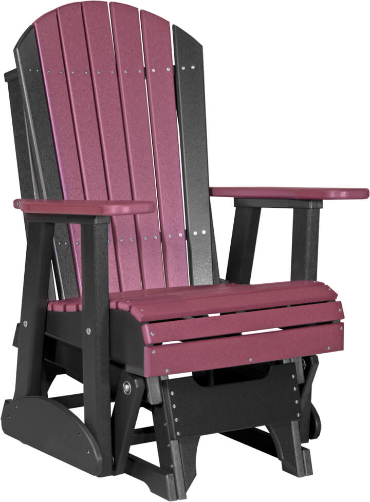 Luxcraft Adirondack  Glider Chair - Cherrywood on Black