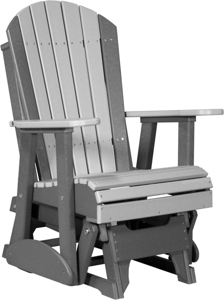 Luxcraft Adirondack  Glider Chair - Dove Gray on Slate