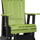 Luxcraft Adirondack  Glider Chair - Lime Green on Black