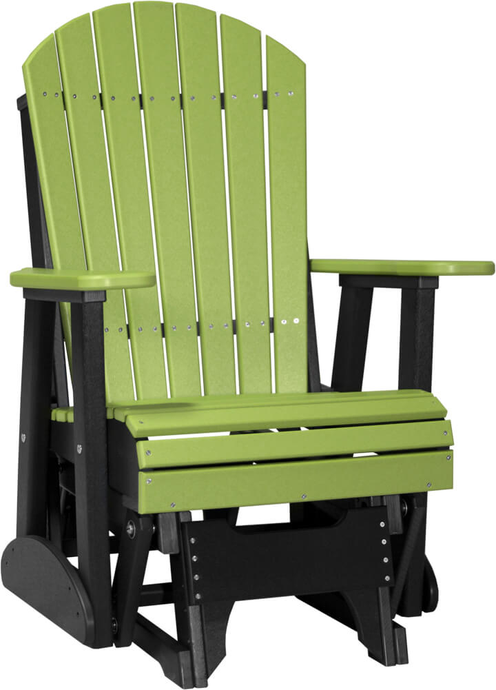 Luxcraft Adirondack  Glider Chair - Lime Green on Black